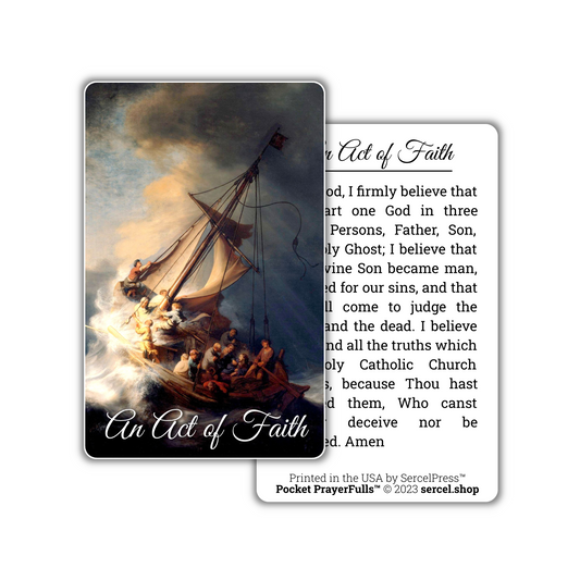 Act of Faith: Pocket PrayerFulls™ | Durable Wallet Prayer Cards | Catholic Prayers