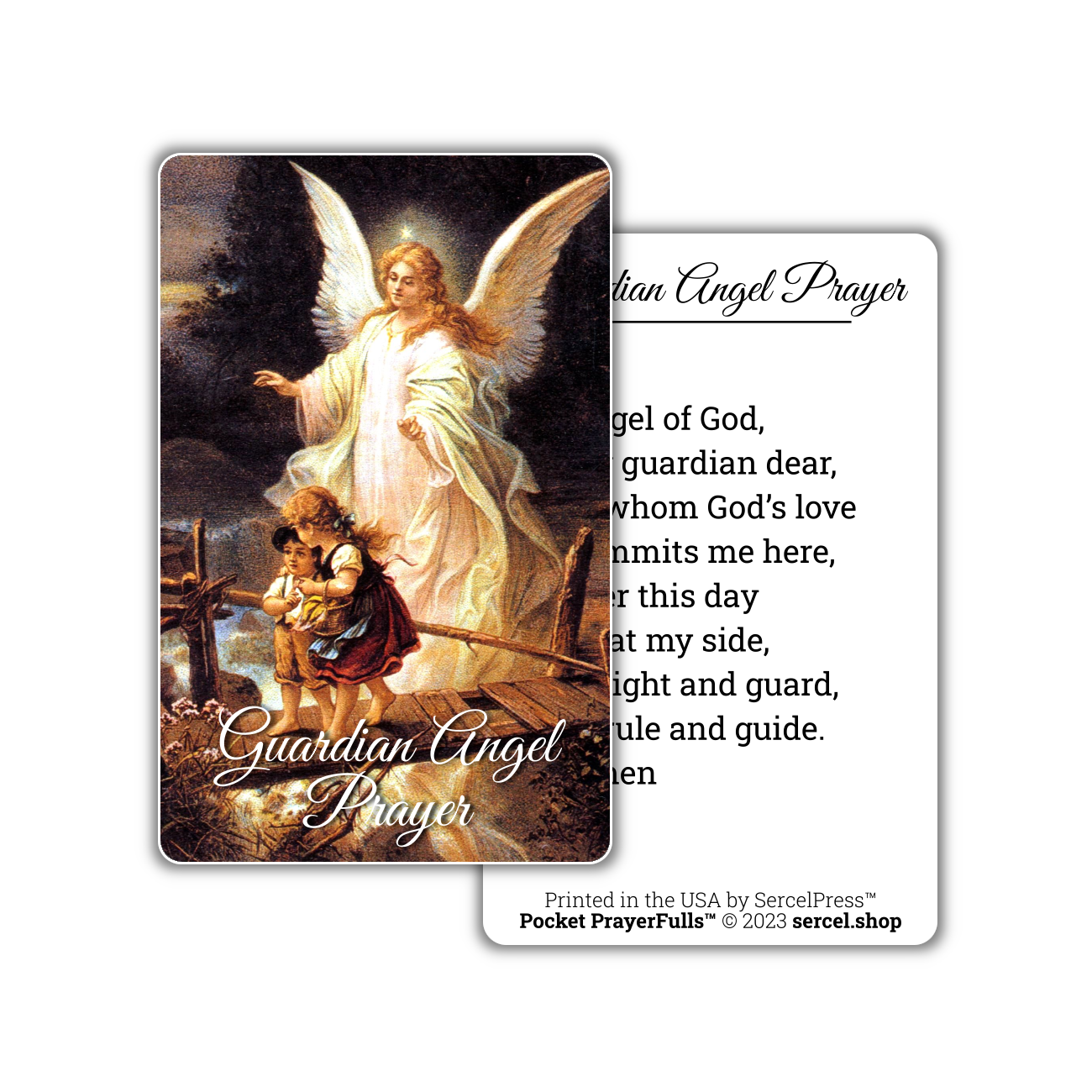 Guardian Angel Prayer: Pocket PrayerFulls™ | Durable Wallet Prayer Car ...