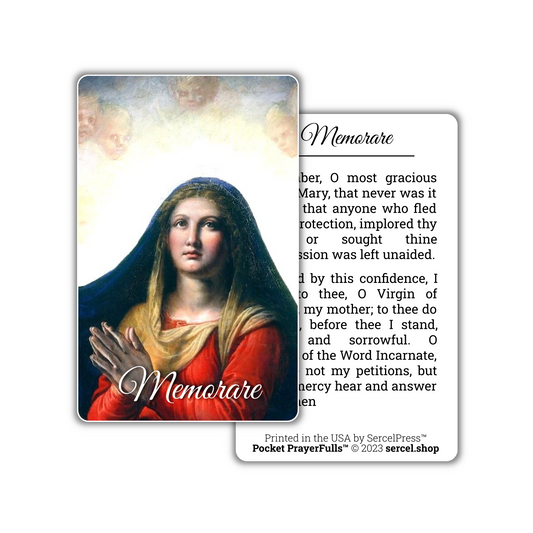 Memorare: Pocket PrayerFulls™ | Durable Wallet Prayer Cards | Catholic Prayers