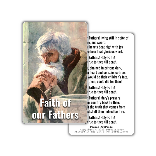 Faith of our Fathers | Durable Wallet Patriotic Song Card | 4th of July | Independence Day | United States of America