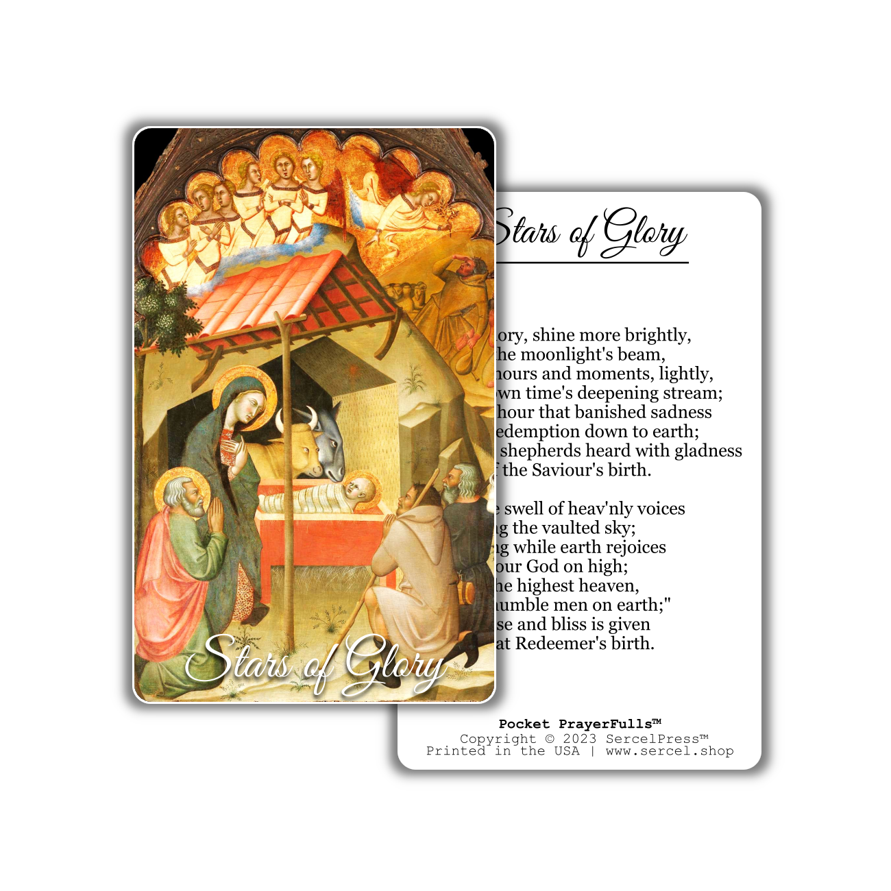 Stars of Glory: Pocket PrayerFulls™ | Durable Wallet Prayer Cards | Advent, Christmas, Nativity Gift | Catholic Hymns