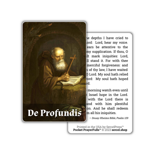 De Profundis, Out of the Depths: Pocket PrayerFulls™ | Durable Wallet Prayer Cards | Catholic Prayers