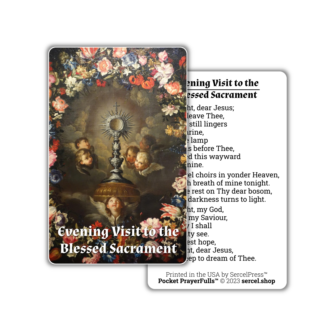 Evening Visit to the Blessed Sacrament: Pocket PrayerFulls™ | Durable Wallet Prayer Cards | Catholic Prayers