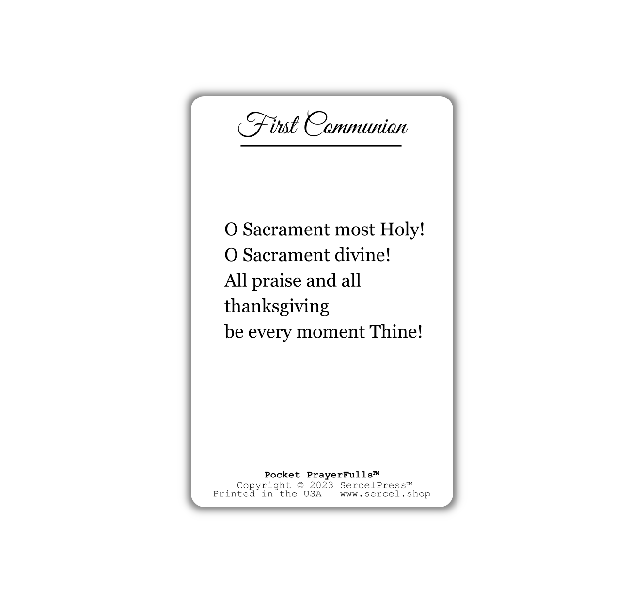First Communion: Pocket PrayerFulls™ | Durable Wallet Prayer Cards