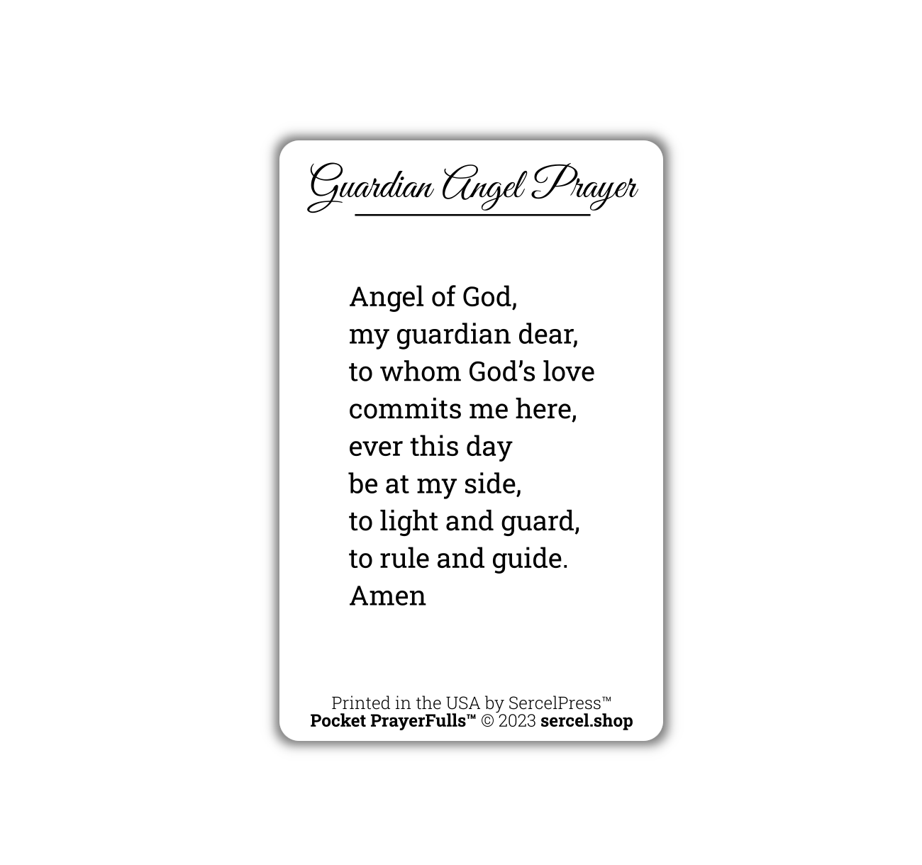 Guardian Angel Prayer: Pocket PrayerFulls™ | Durable Wallet Prayer Cards