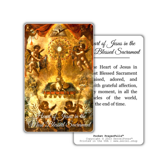 Heart of Jesus in the Most Blessed Sacrament: Pocket PrayerFulls™ | Durable Wallet Prayer Cards | Catholic Prayers