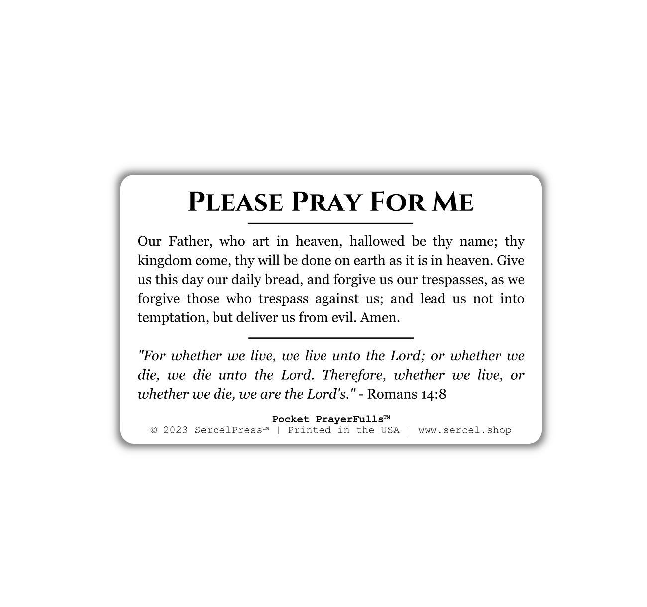 I Am a Catholic - In Case of Emergency Please Call a Priest: Pocket PrayerFulls™ | Durable Wallet Prayer Cards