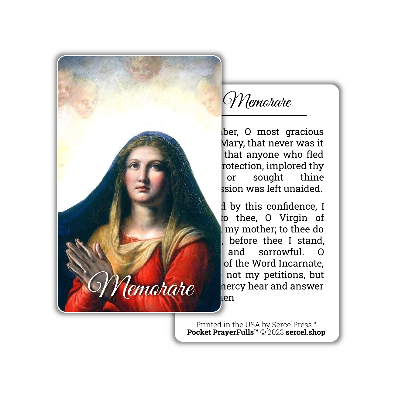 Memorare: Pocket PrayerFulls™ | Durable Wallet Prayer Cards | Catholic Prayers