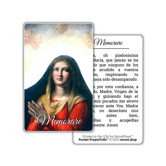 Memorare in Spanish: Pocket PrayerFulls™ | Durable Wallet Prayer Cards | Catholic Prayers