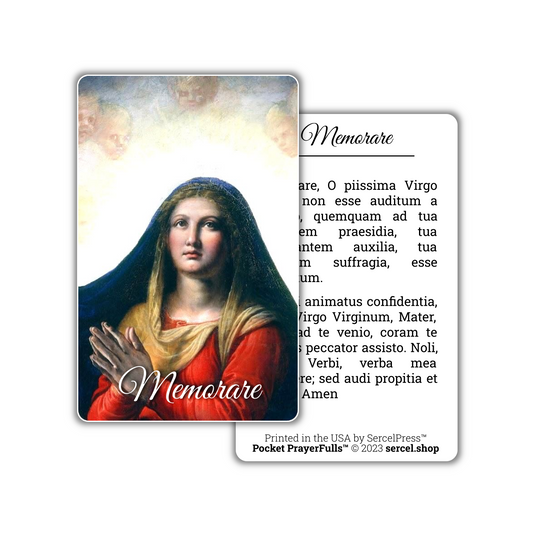 Memorare in Latin: Pocket PrayerFulls™ | Durable Wallet Prayer Cards | Catholic Prayers