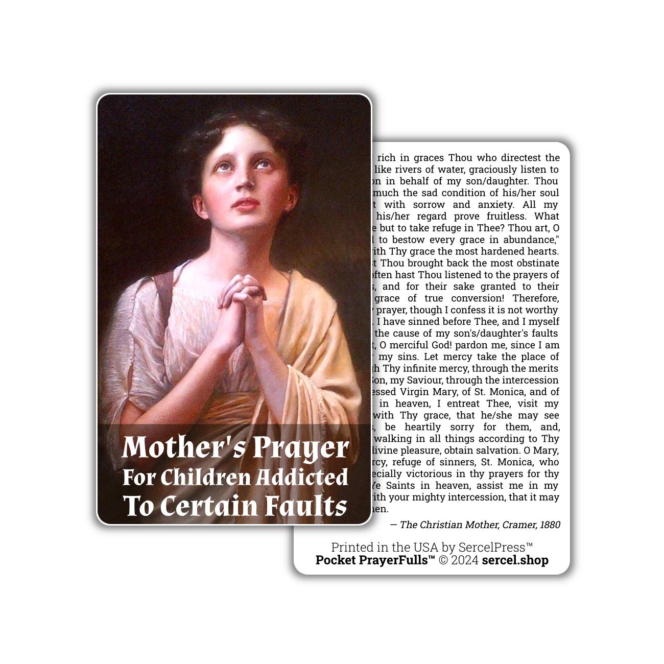 Mother's Prayer for Children Addicted to Certain Faults: Pocket PrayerFulls™ | Durable Wallet Prayer Cards | Catholic Prayers