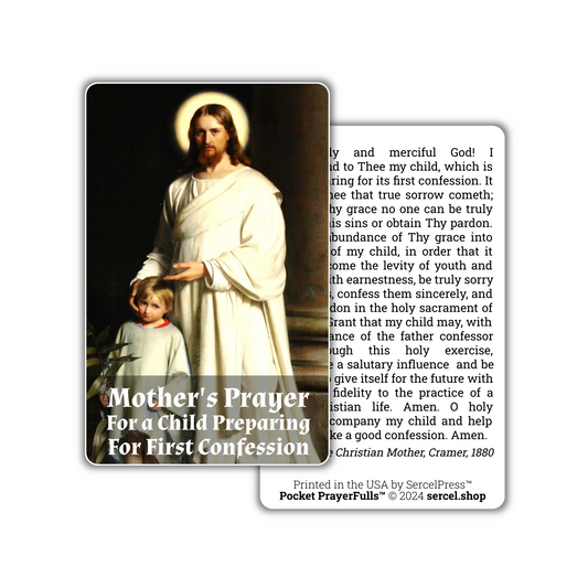 Mother's Prayer for a Child Preparing for First Confession: Pocket PrayerFulls™ | Durable Wallet Prayer Cards | Catholic Prayers