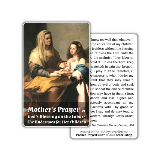 Mother's Prayer for God’s Blessing on the Labors She Undergoes for Her Children: Pocket PrayerFulls™ | Catholic Prayers