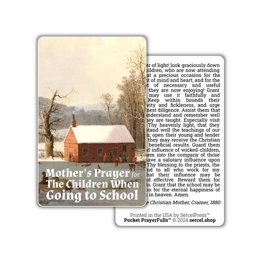 Mother's Prayer for The Children When Going to School: Pocket PrayerFulls™ | Durable Wallet Prayer Cards | Catholic Prayers