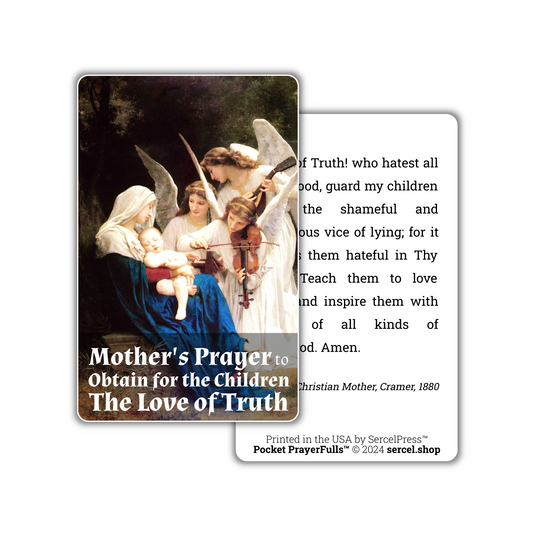 Mother's Prayer to Obtain for the Children The Love of Truth: Pocket PrayerFulls™ | Durable Wallet Prayer Cards | Catholic Prayers