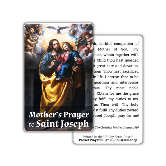Mother’s Prayer to Saint Joseph: Pocket PrayerFulls™ | Durable Wallet Prayer Cards | Catholic Prayers