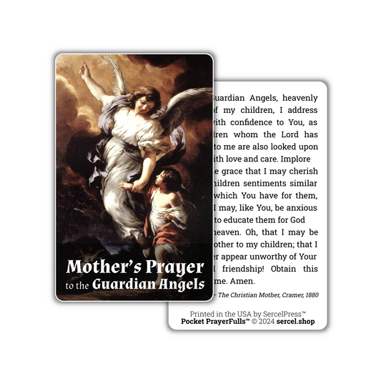 Mother’s Prayer to the Guardian Angels: Pocket PrayerFulls™ | Durable Wallet Prayer Cards | Catholic Prayers