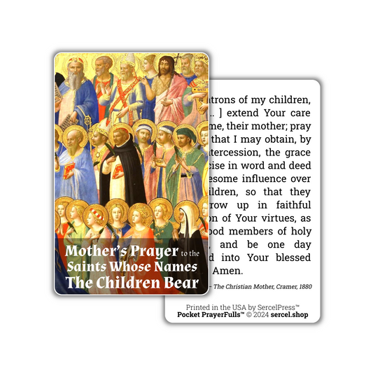 Mother’s Prayer to the Saints Whose Names the Children Bear: Pocket PrayerFulls™ | Durable Wallet Prayer Cards | Catholic Prayers