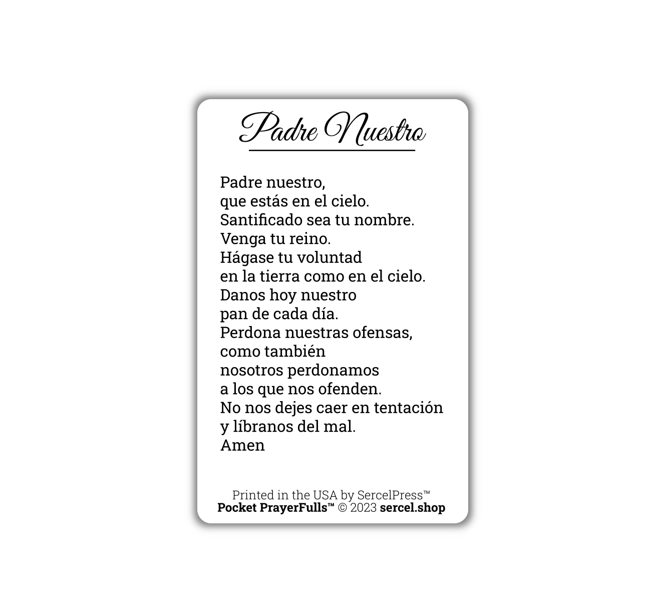 Our Father in Spanish / Padre Nuestro: Pocket PrayerFulls™ | Durable Wallet Prayer Cards | Catholic Prayers