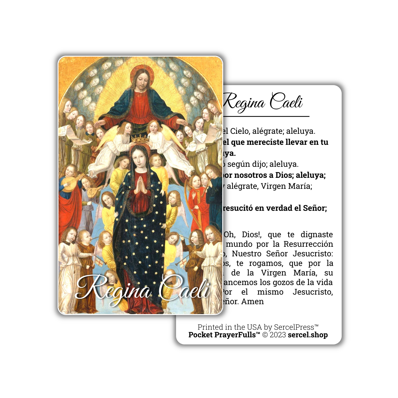 Regina Caeli in Spanish: Pocket PrayerFulls™ | Durable Wallet Prayer Cards | Catholic Prayers
