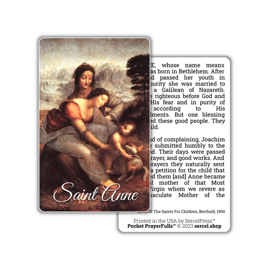 Saint Anne: Pocket PrayerFulls™ | Durable Wallet Holy Cards | Catholic Saints