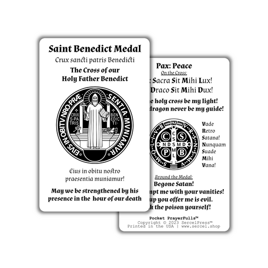 Saint Benedict Medal Explained: Pocket PrayerFulls™ | Durable Wallet Prayer Cards | Catholic Medals
