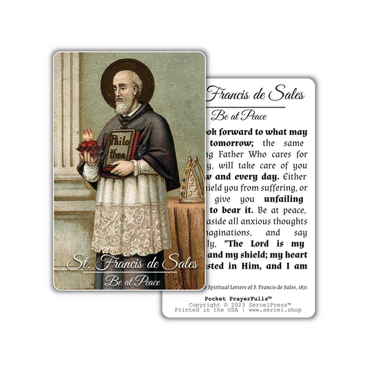 St. Francis de Sales, Peace: Pocket PrayerFulls™ | Durable Wallet Prayer Cards | Catholic Saints
