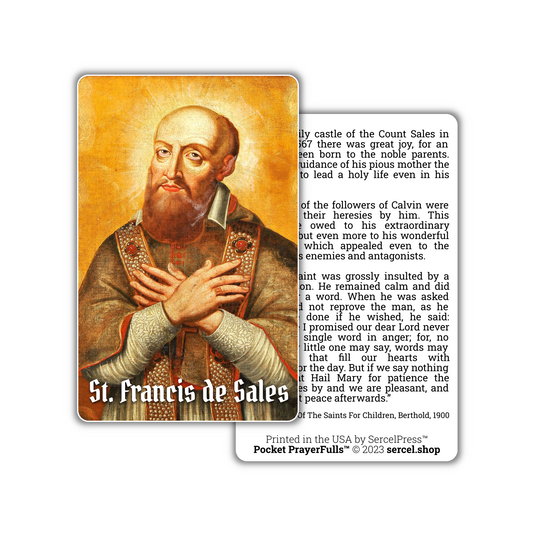 Saint Francis de Sales: Pocket PrayerFulls™ | Durable Wallet Holy Cards | Catholic Saints