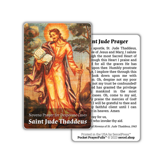 Saint Jude Thaddeus, Novena Prayer for Desperate Cases: Pocket PrayerFulls™ | Durable Wallet Prayer Cards | Catholic Saints