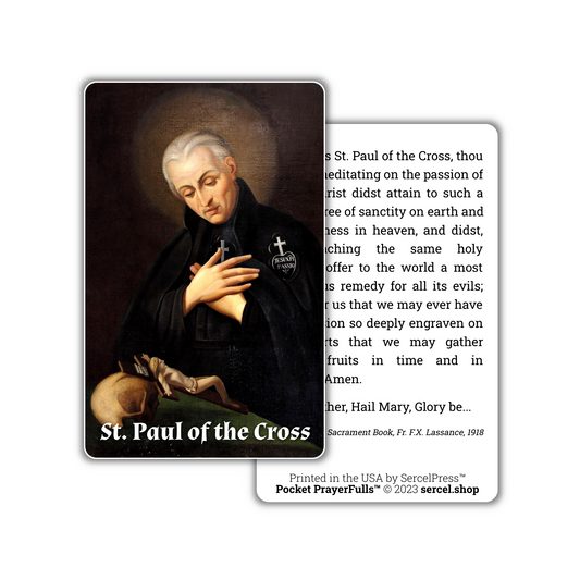 St. Paul of the Cross Prayer: Pocket PrayerFulls™ | Durable Wallet Prayer Cards | Catholic Saints | Catholic Prayers