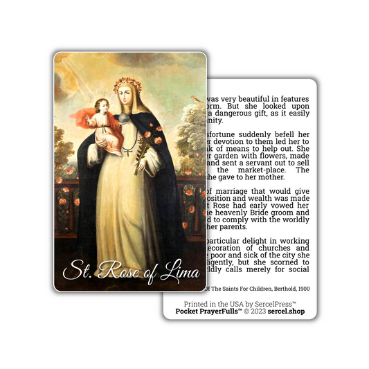 Saint Rose of Lima: Pocket PrayerFulls™ | Durable Wallet Holy Cards | Catholic Saints