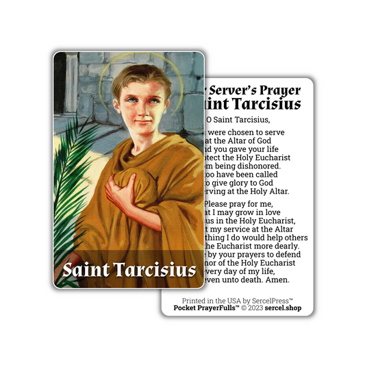 Saint Tarcisius, Altar Server’s Prayer: Pocket PrayerFulls™ | Durable Wallet Prayer Cards | Catholic Saints | Catholic Prayers