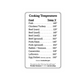 Cooking Temperatures Reference Card | Durable Wallet Pocket Reference Card | Pocket Science, Kitchen