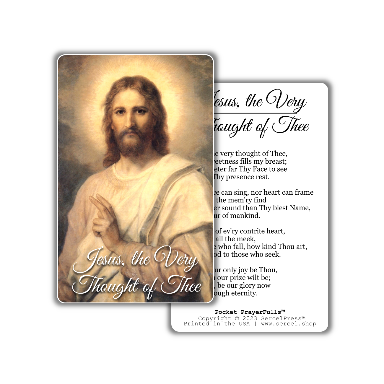 Jesus, the Very Thought of Thee: Pocket PrayerFulls™ | Durable Wallet Prayer Cards | Catholic Hymns
