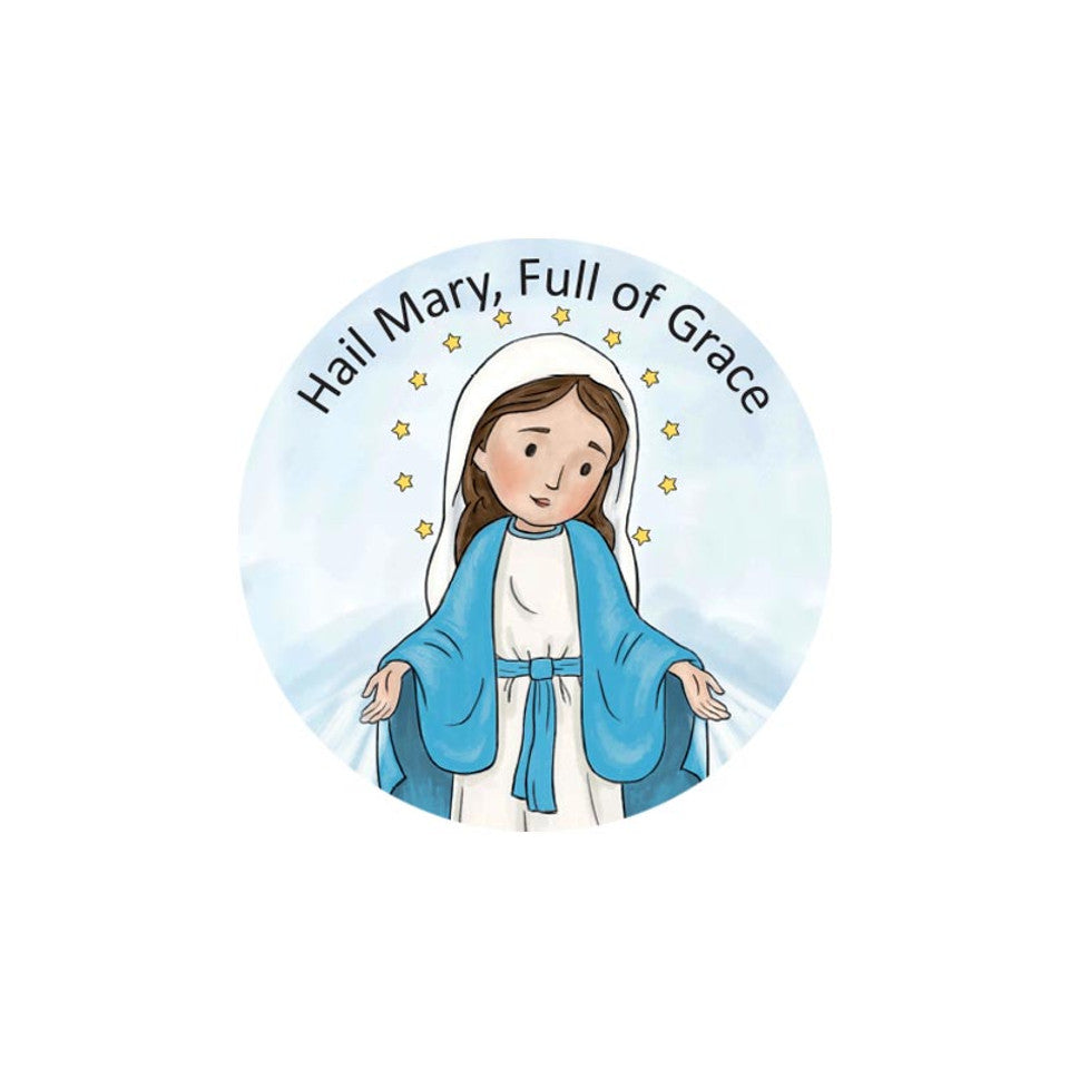 Catholic Stickers Our Lady of Grace Lot of 12 Size 10 x 6 in Backer Card  195002084629 - Gifts, Crosses, Rosaries, Chains and Much More
