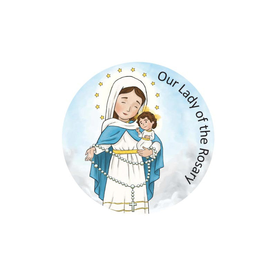 Catholic Stickers Our Lady of Grace Lot of 12 Size 10 x 6 in Backer Card  195002084629 - Gifts, Crosses, Rosaries, Chains and Much More